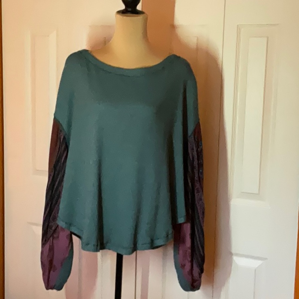 Free People Bohemian Oversized Shirt, Large.